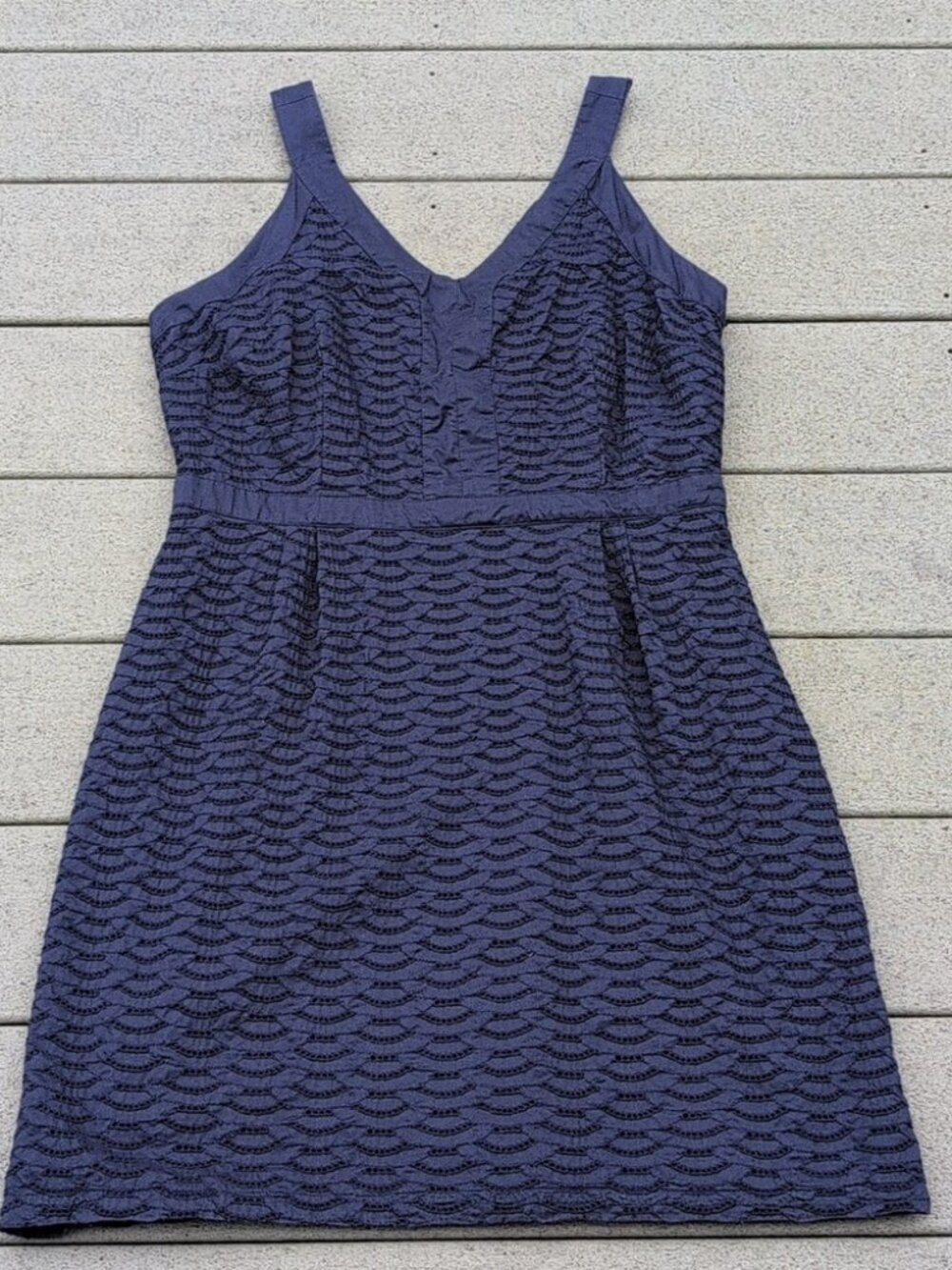 Old Navy Sleeveless Eyelet V-Neck Dress Size 12 | Blue Summer Dress